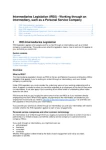 Intermediaries Legislation IR35