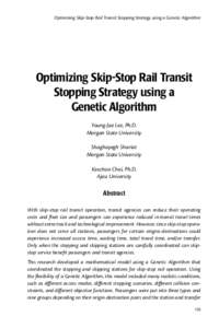 Skip-stop / Genetic algorithm / Headway / Rapid transit / Public transport / Rail transport / Transport / Land transport / Passenger rail transport
