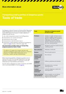 Hazardous materials / Dangerous goods / Australian Dangerous Goods Code / WorkSafe Victoria / Packaging and labeling / Pesticide / Water / Transport / UN Recommendations on the Transport of Dangerous Goods / Safety / Chemistry / Prevention