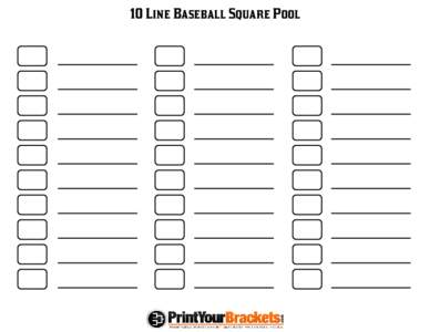 10 Line Baseball Square Pool   