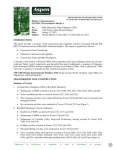 5020 Chesebro Road, Suite 200, Agoura Hills, CA[removed]Tel[removed], Fax[removed], www.aspeneg.com PROJECT MEMORANDUM SCE DPV2 TRANSMISSION PROJECT To: