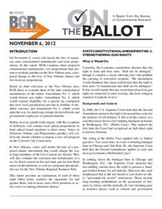  ON BALLOT A Report from the Bureau of Governmental Research
