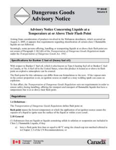 Dangerous Goods Advisory Notice TP 9554E Volume 8