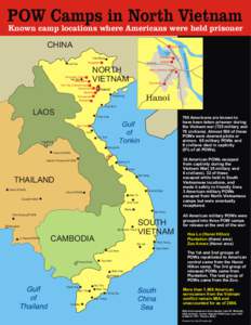 POW Camps in North Vietnam  Known camp locations where Americans were held prisoner CHINA