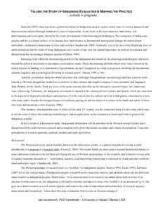 Sociology / Thought / Program evaluation / Indigenous peoples by geographic regions / Postcolonialism / Evaluation / Evaluation methods / Impact assessment