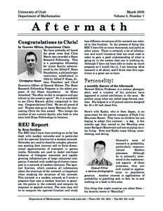 March 2003 Volume 3, Number 7 University of Utah Department of Mathematics