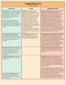 TOWN PROJECTS Updated October 2017 DOWNTOWN  UPTOWN