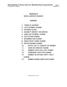 Northeastern Rural Electric Membership Corporation Columbia City, Indiana Page 1 Appendix B