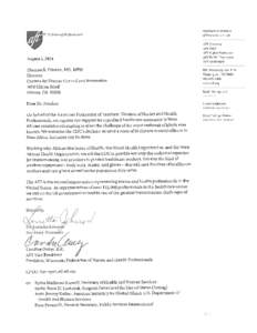 Letter from AFT Sec.-Treasurer Lorretta Johnson and AFT V-P Candice Owley to the CDC on the Ebola outbreak