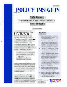 August[removed]POLICY INSIGHTS Safe Haven: How Mutual Aid Can Protect Families in Times of Trouble