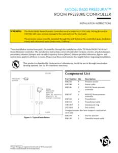 Model 8630 Pressura Room Pressure Controller Installation Instructions