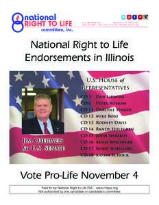 National Right to Life Endorsements in Illinois U.S. House of Representatives CD 3