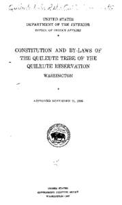 Constitution and Bylaws of the Quileute Tribe of the Quileute Reservation