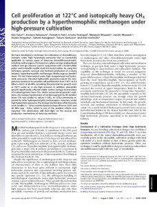 Cell proliferation at 122°C and isotopically heavy CH4 production by a hyperthermophilic methanogen under high-pressure cultivation