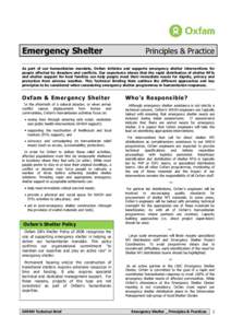 Emergency Shelter: Principles and Practice