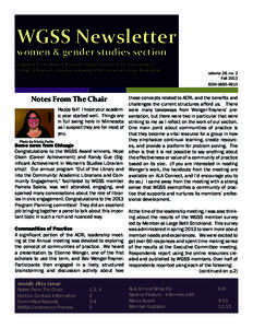 WGSS Newsletter women & gender studies section published by the Women & Gender Studies Section of the Association of College & Research Libraries, a division of the American Library Association  volume 28, no. 2