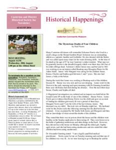 Casterton and District Historical Society Inc Newsletter Historical Happenings