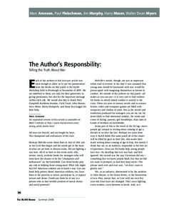Marc Aronson, Paul Fleischman, Jim Murphy, Harry Mazer, Walter Dean Myers The Author’s Responsbility: