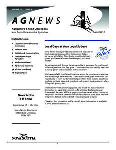 VOLUME 15  ISSUE 3 AGNEWS Agriculture & Food Operations