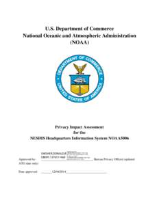 U.S. Department of Commerce National Oceanic and Atmospheric Administration (NOAA) Privacy Impact Assessment for the