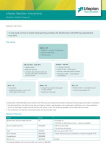 Lifeplan NextGen Investments NextGen Wealth Preserver Adviser Use Only •	 A case study on how to create estate planning solutions for beneficiaries with differing requirements. •	 July 2013