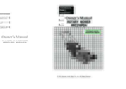 Owner’s Manual ROTARY MOWER HRC216PDA M