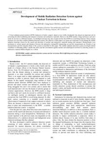 Progress in NUCLEAR SCIENCE and TECHNOLOGY, Vol. 1, pARTICLE Development of Mobile Radiation Detection System against Nuclear Terrorism in Korea