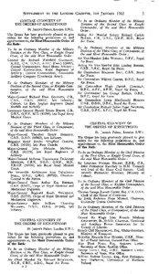 SUPPLEMENT TO THE LONDON GAZETTE, IST JANUARY 1963 CENTRAL CHANCERY OF THE ORDERS OF KNIGHTHOOD