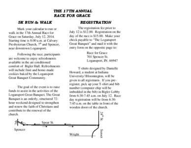 THE 17TH ANNUAL RACE FOR GRACE 5K RUN & WALK REGISTRATION