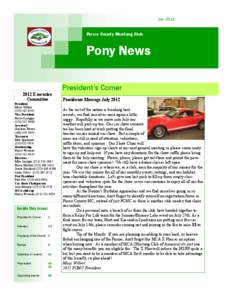 July[removed]Pierce County Mustang Club Pony News President’s Corner