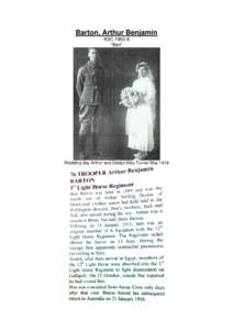 Barton, Arthur Benjamin ASC “Ben” Wedding day Arthur and Gladys May Turner May 1918