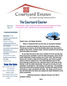 At Hawthorne Crossing  The Courtyard Courier JUNE 2015 Issue VI