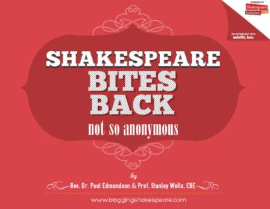 1  Shakespeare Bites Back: Not So Anonymous