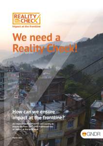 We need a Reality Check! How can we ensure impact at the frontline? An Implementation Plan for civil society, to
