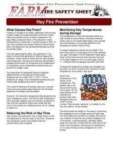 Hay Fire Prevention What Causes Hay Fires? Freshly cut forage is not dead; respiration (the burning of plant sugars to produce energy) continues in plant cells and a small amount of heat is released in the bale. Many pro
