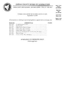 ONEIDA COUNTY BOARD OF LEGISLATORS ONEIDA COUNTY OFFICE BUILDING • 800 PARI AVENUE • UTICA, N.Y[removed]Gerald J. Fioruü ([removed]MiIie Billard