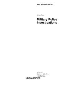 Army Regulation 190–30  Military Police Military Police Investigations