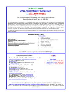 Microsoft Word - Call-2015-Asset Integ-1023-jc.doc