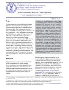 Medicine / Asbestos / Mesothelioma / Drum brake / Clutch / HEPA / Railway brake / Vacuum cleaner / Vehicle brake / Brakes / Mechanical engineering / Technology