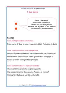 LE SCHEDE DIDATTICHE DELLA MAESTRA MPM  I due punti Siamo i due punti, ci troviamo prima di un