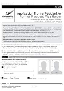 Application from a Resident or Former Resident Visa Holder (INZ 1175)