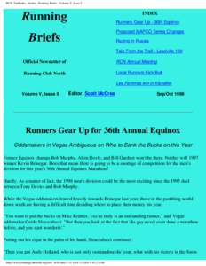 RCN, Fairbanks, Alaska - Running Briefs - Volume V, Issue 5