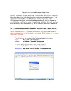 Electronic Routing of Proposals