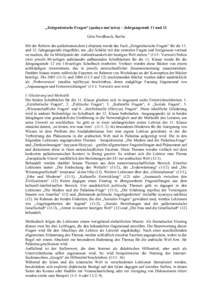 „Zeitgenössische Fragen“ (qadaya mu’asira) – Jahrgangsstufe 11 und 12 Götz Nordbruch, Berlin Mit der Reform des palästinensischen Lehrplans wurde das Fach „Zeitgenössische Fragen“ für die 11. und 12. Jah