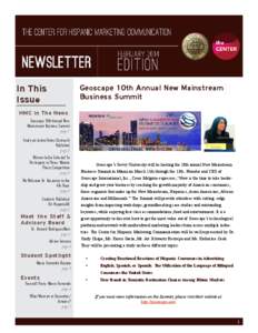 In This Issue Geoscape 10th Annual New Mainstream Business Summit