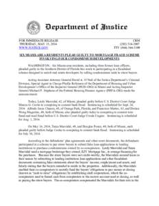 ______________________________________________________________________________ FOR IMMEDIATE RELEASE CRM THURSDAY, MAY 15, [removed]2007 WWW.JUSTICE.GOV