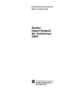 Estadística Econòmica Macromagnituds Taules Input-Output de Catalunya