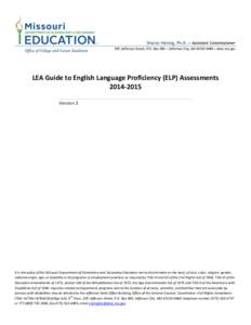 LEA Guide to English Language Proficiency (ELP) Assessments[removed]