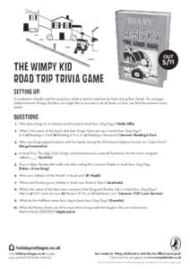 The Wimpy Kid ROAD TRIP Trivia Game OUT  5/11