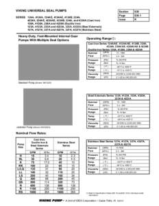 VIKING UNIVERSAL SEAL PUMPS SERIES 124A, 4124A, 124AE, 4124AE, 4124B, 224A, 4224A, 224AE, 4224AE, 4224B, 324A, and 4324A (Cast Iron) 126A, 4126A, 226A and 4226A (Ductile Iron) 123A, 4123A, 223A and 4223A, 323A, 4323A (St